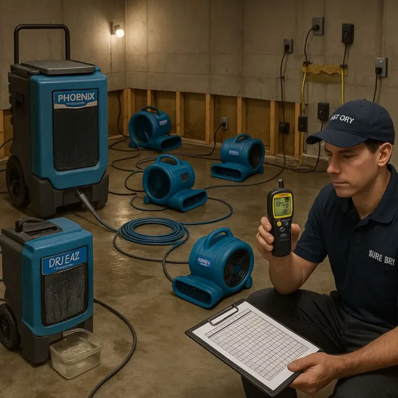 Structural Drying and Dehumidification process in North Cape May, NJ